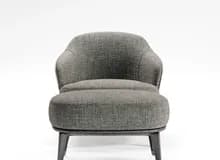 Charcoal bouclé chair — silo